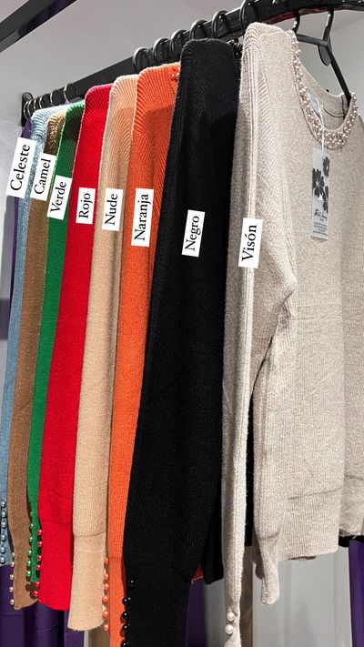 Sweter con perlitas importado PREMIUM