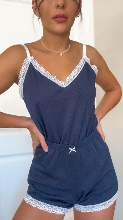 Pijama morley azul marino