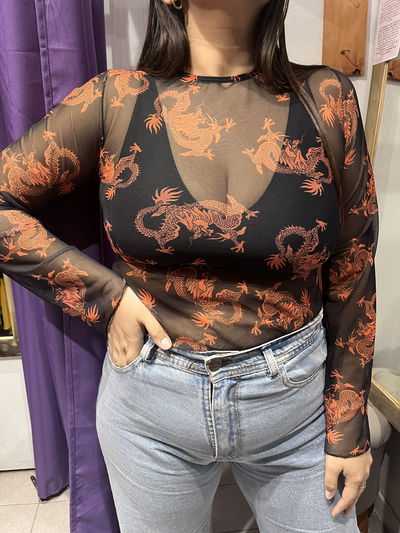 BODY MICROTUL DRAGÓN NARANJA