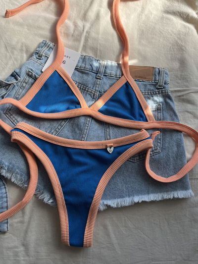 LAOS TEXTURA AZUL-PEACH NECTAR