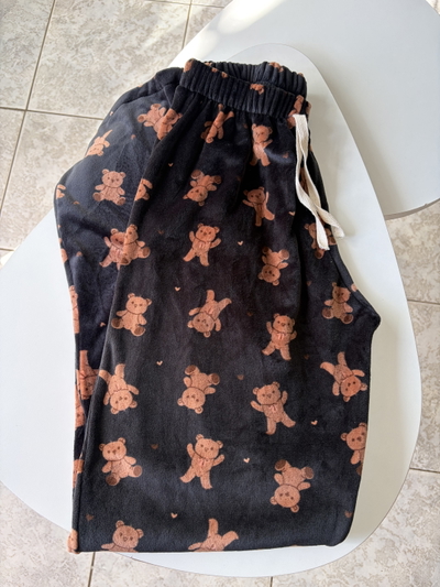 Pantalón plush negro ositos OUTLET