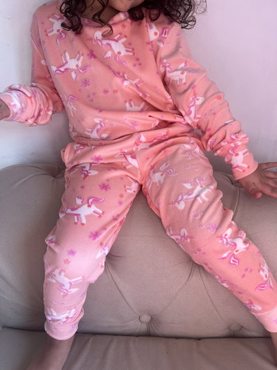 Pijama Plush 3D salmón unicornio NIÑOS 