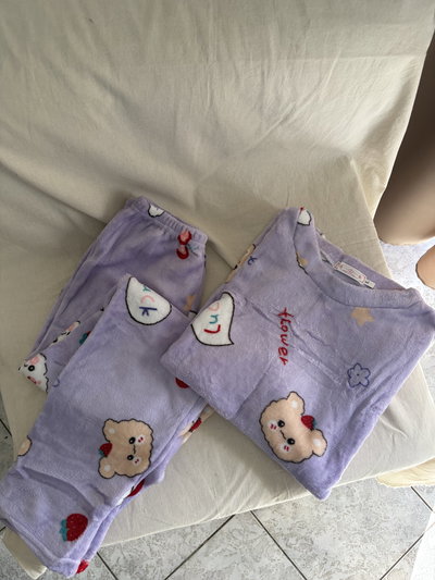 Pijama polar soft Violeta estampado 