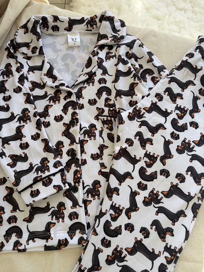 Pijama camisero niños perrito salchicha