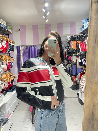 Campera de cuero YD moto mami  