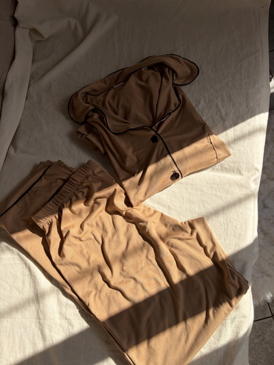 Pijama camisero modal dulce de leche  
