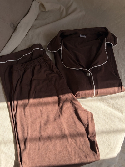 Pijama camisero modal soft chocolate  