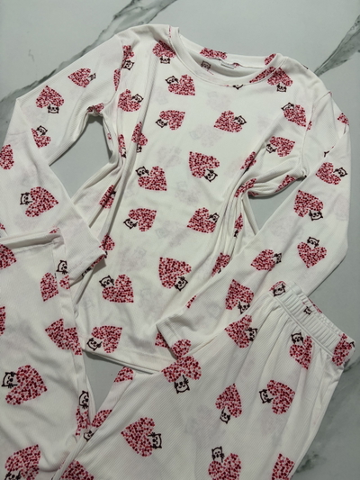 Pijama Nube mangas largas corazón gatito