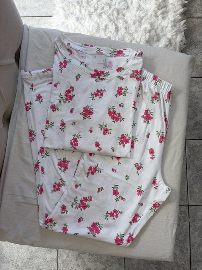 Pijama nube mangas largas modal soft BLANCO FLORES