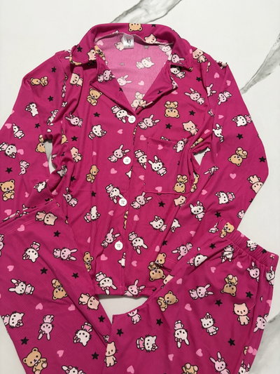Pijama camisero de morley fucsia Hello kitty