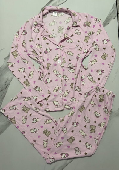 Pijama camisero de morley rosa Hello kitty