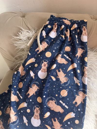 Pantalón pijama plush Capibara azul 