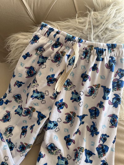 Pantalón pijama plush Stitch blanco 
