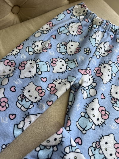 Pantalón pijama plush kitty celeste