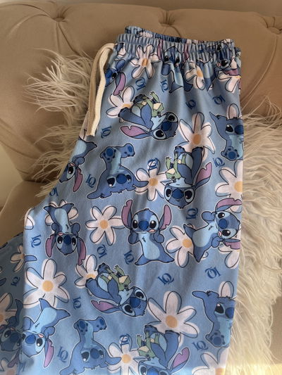 Pantalón pijama plush Stitch flores 