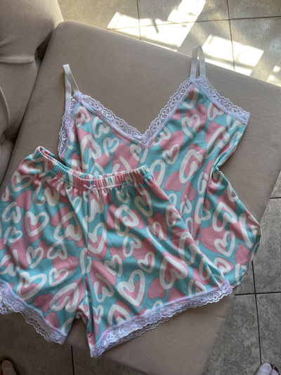 Pijama morley celeste corazones