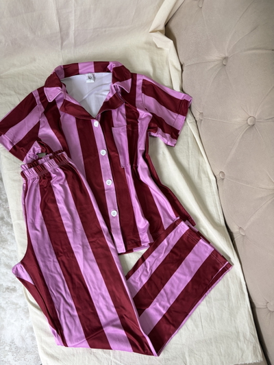 Pijama camisero rayado
