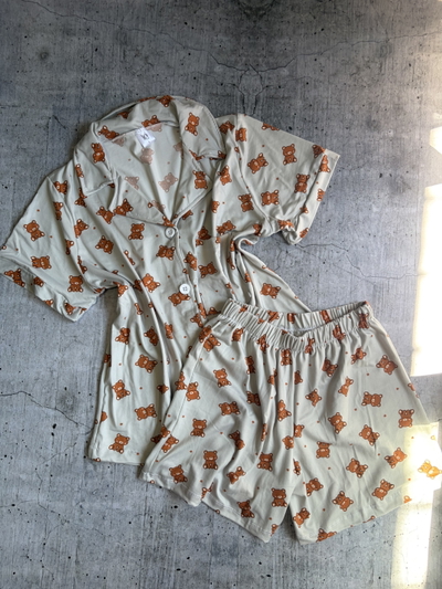 Camisero modal soft gris ositos  