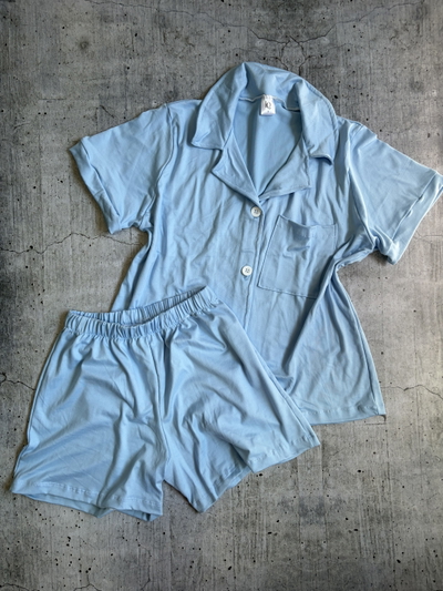 Camisero modal soft liso celeste