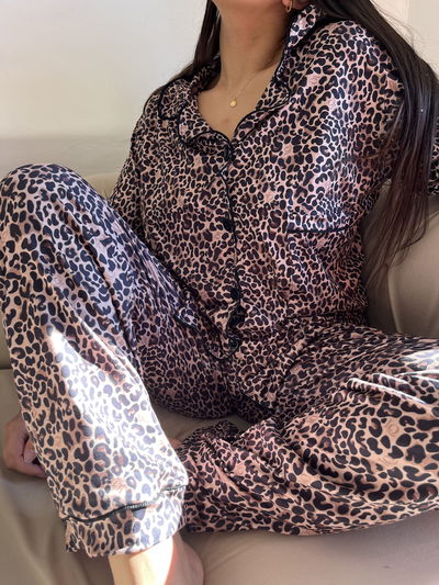 Pijama camisero animal print 