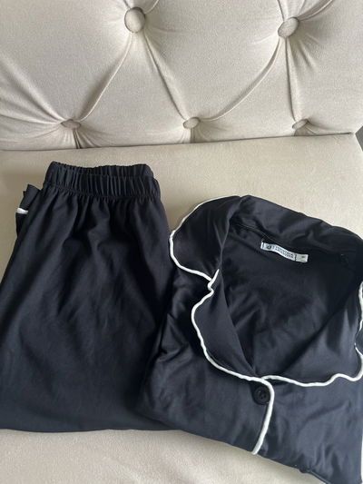 Pijama camisero negro 