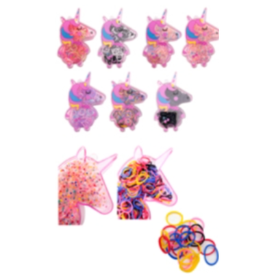 Gomita Elastica P/Pelo Estuche UNICORNIO