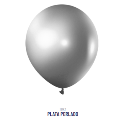 Globo Perlado Plata 9" x50u