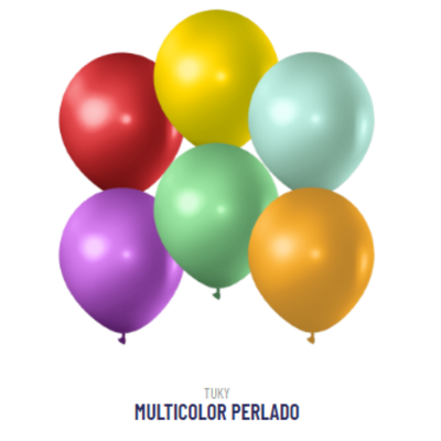 Globo Perlado Multicolor 9" x50