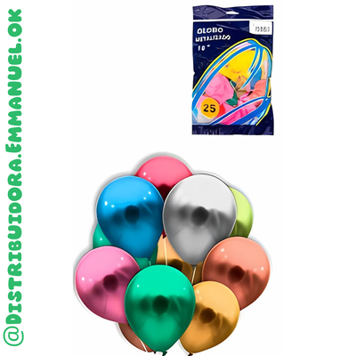 Globo Metalizado Multicolor 10"