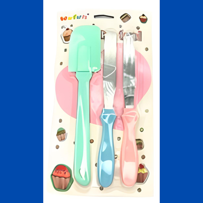 Set Espatula Reposteria  x3 Pcs 24Cm Silicona e Inox