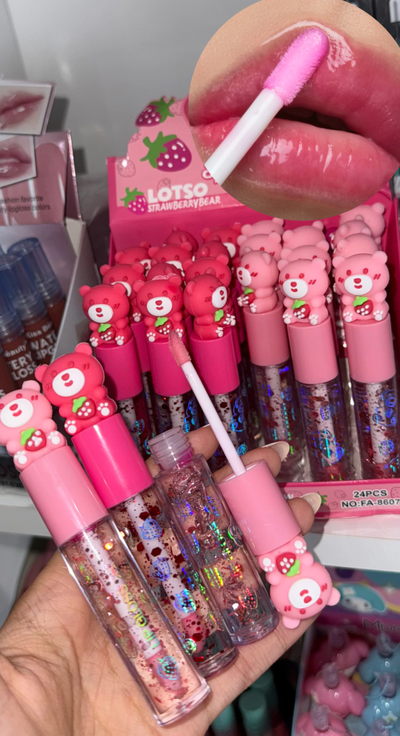 Lip Gloss de ositos rosas