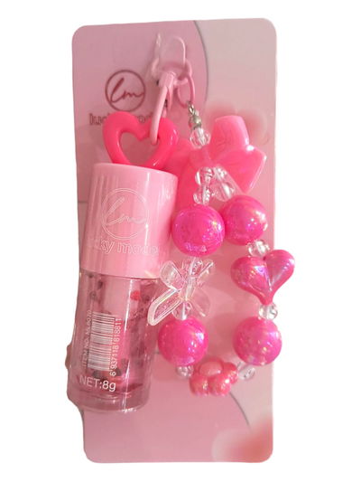lip Gloss pola con llavero para cartera/mochila