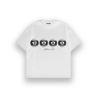 Remera boxy fit "Billiard club" white