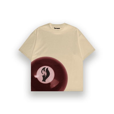 Remera boxy fit "Billiard club" beige