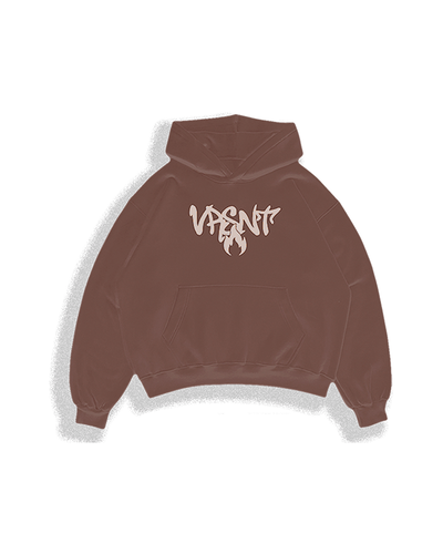 Hoodie "FLAME CMNTY" marron