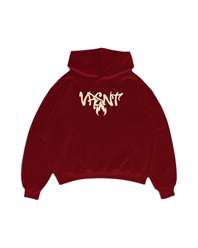Hoodie "FLAME CMNTY" bordo