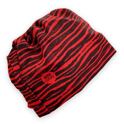 Cofia Nina 085 Animal Print Cebra Roja.