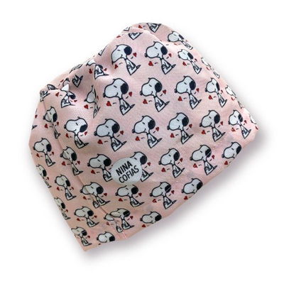 Cofia Nina 350 Snoopy Rosa Corazones.