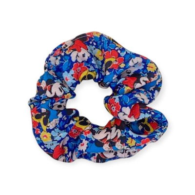 Scrunchie Minnie flores azules