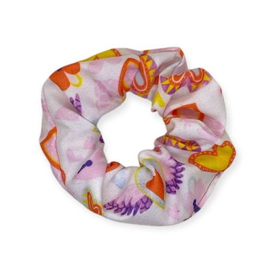 Scrunchie  corazones rosa