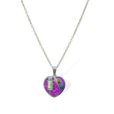 Dije medicina fondo violeta(incluye cadena y caja regalo)