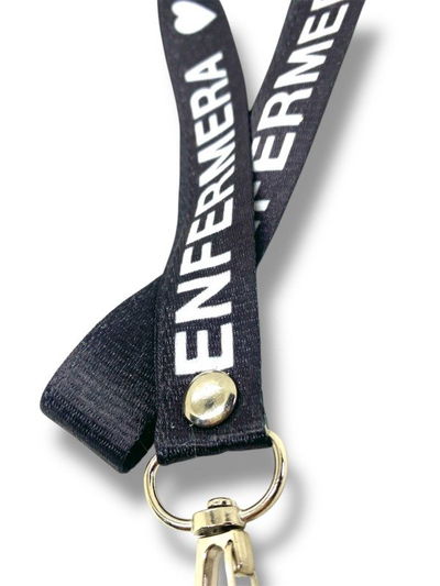 Lanyard Enfermera fondo negro