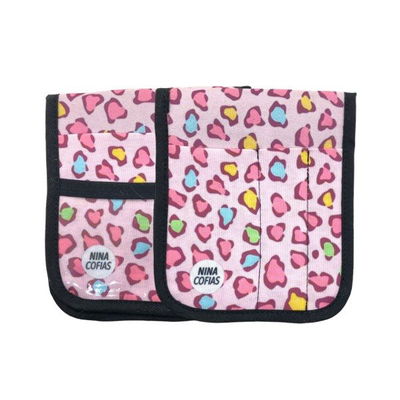 Organizador Animal Print rosa multicolor
