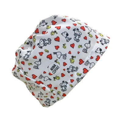Cofia Nina 966 Snoopy Blanca Corazones.