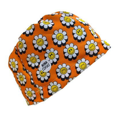 Cofia Nina 1112 Flores caras naranja
