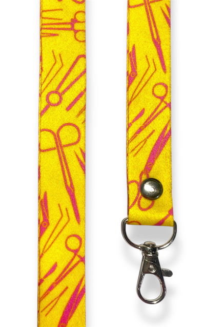 Lanyard premium Instrumental Amarillo y fuccia