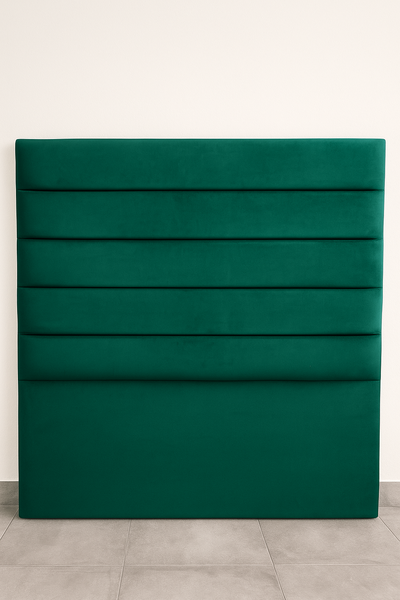 Respaldo de cama CANELON HORIZONTAL VERDE 1 1/2 plaza (1 MT)