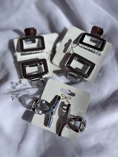 Broches de Pelo Plateados 
