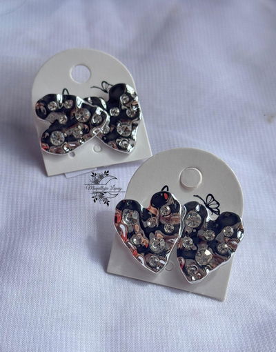 Aros corazon Plateados 