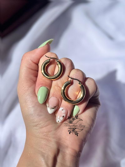 Argolla Acero Macizo Dorada